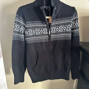 Men's Black and Gray Sweater